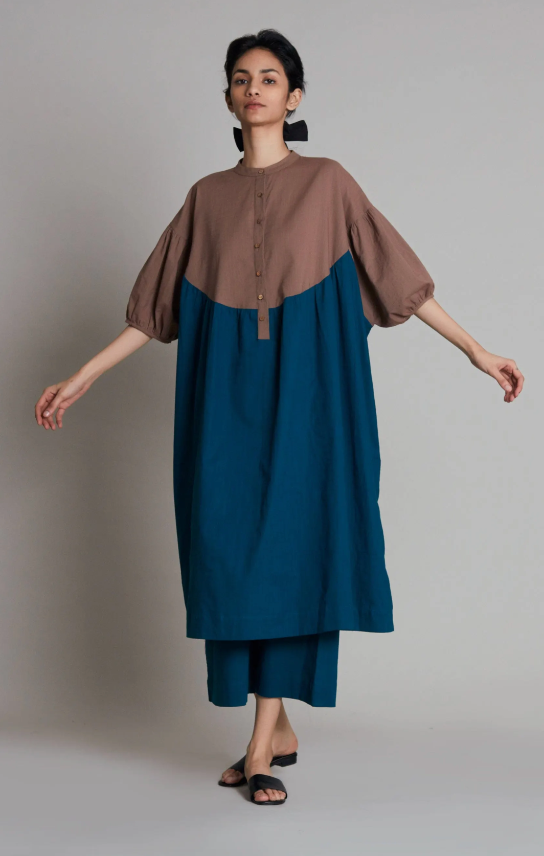 Acra Dress Beige & Teal