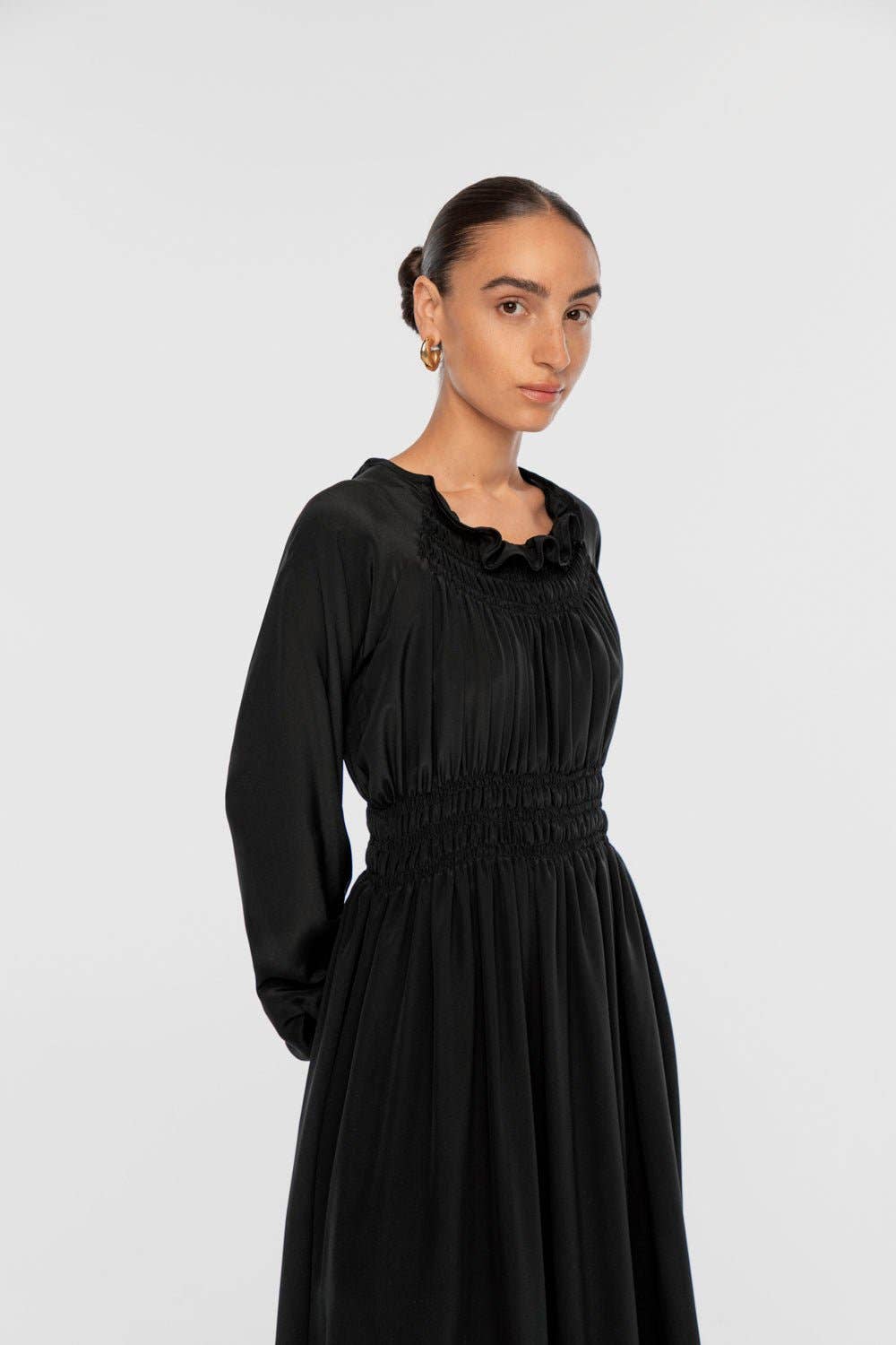 Mia Silk Dress - Black