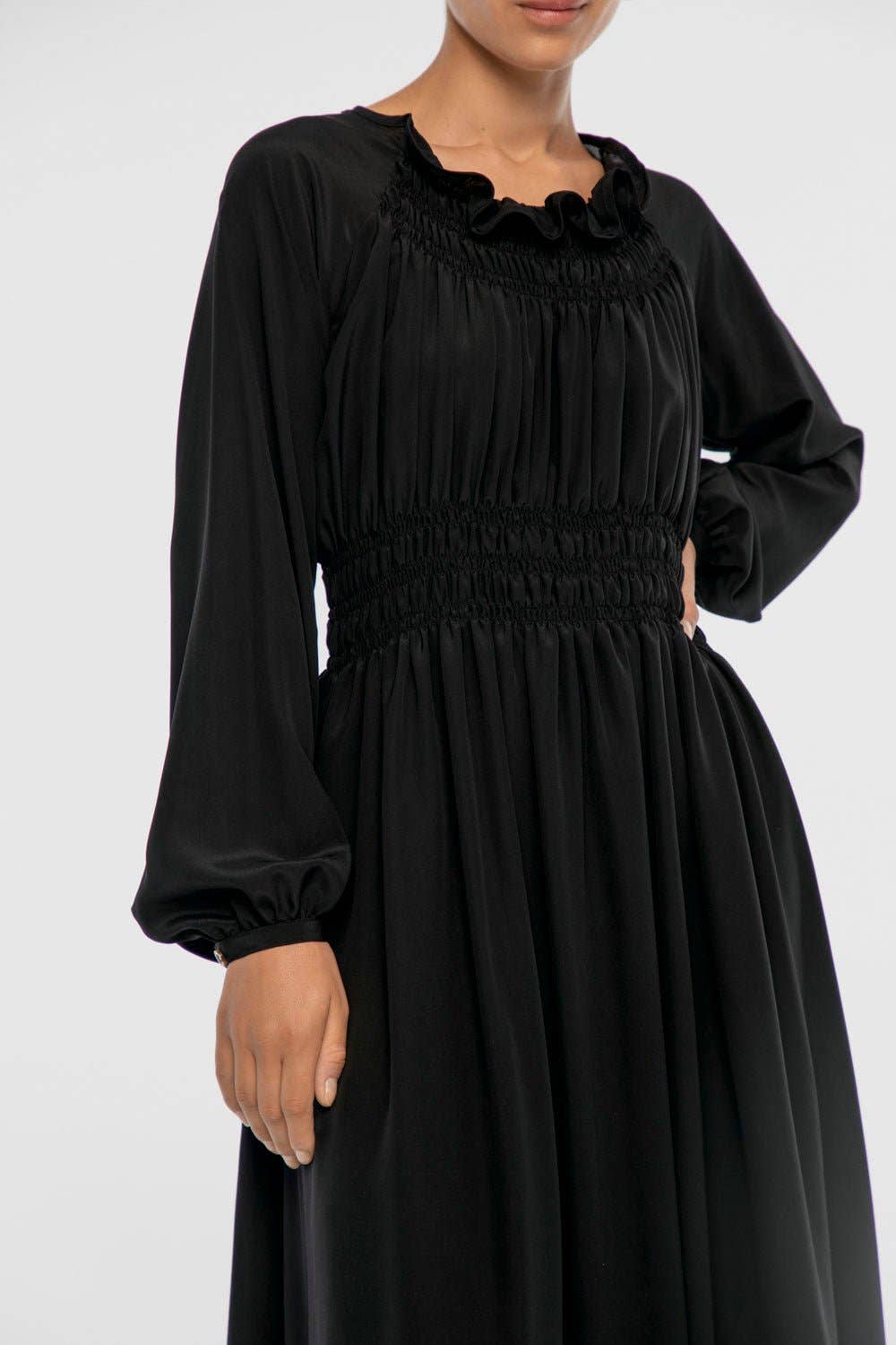 Mia Silk Dress - Black