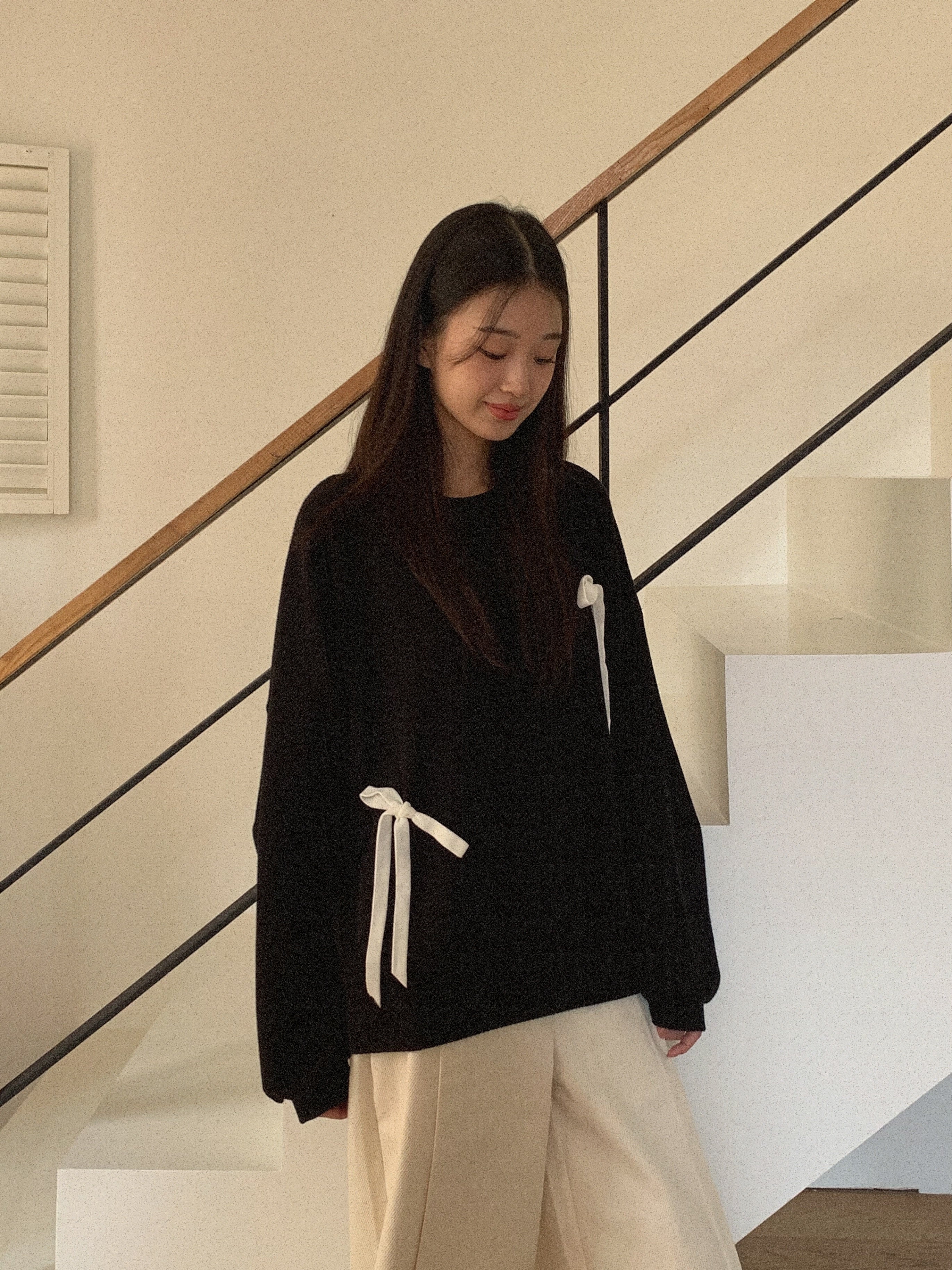 Rina Bow Sweater - Black