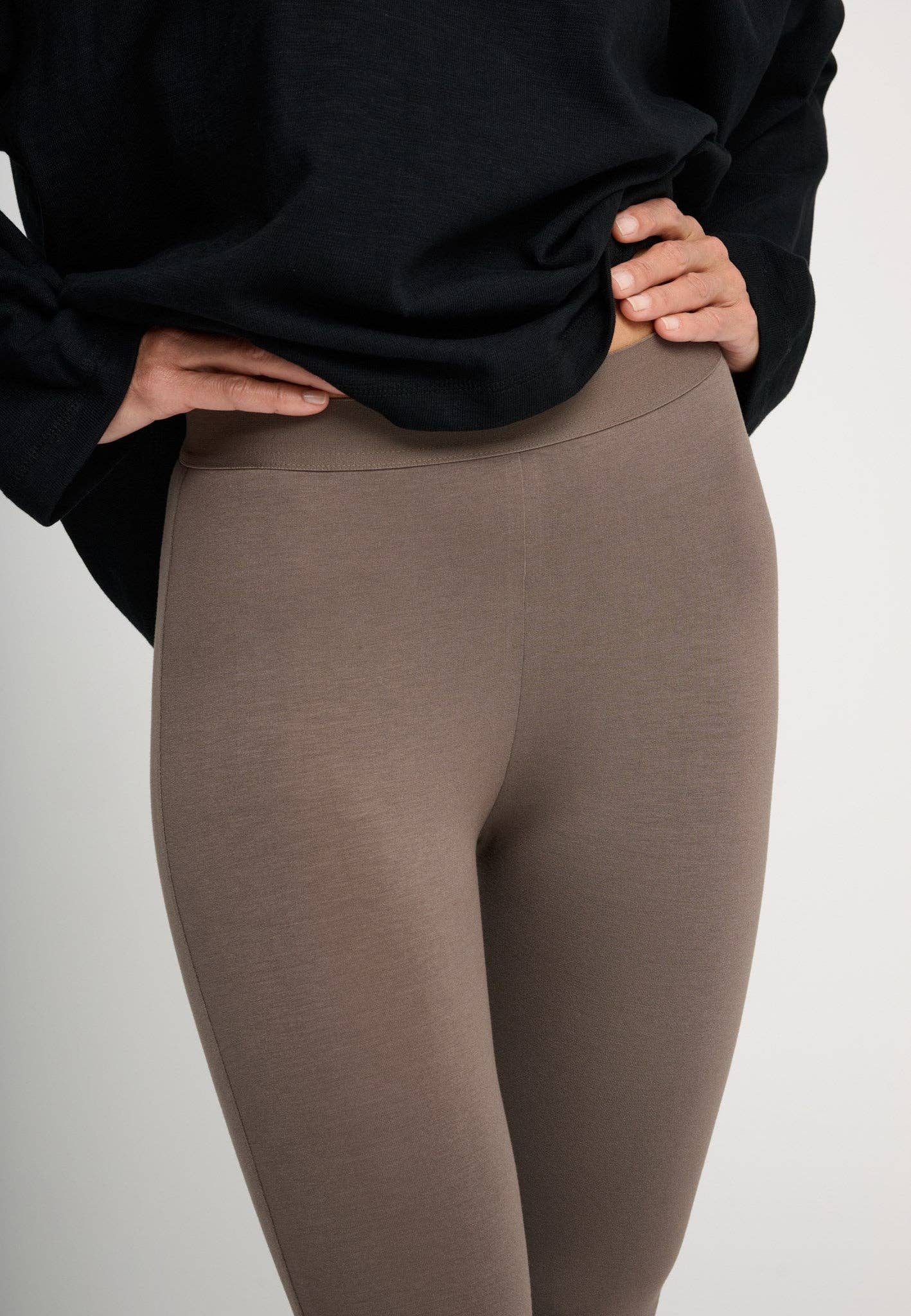 Smooth leggings - dark taupe