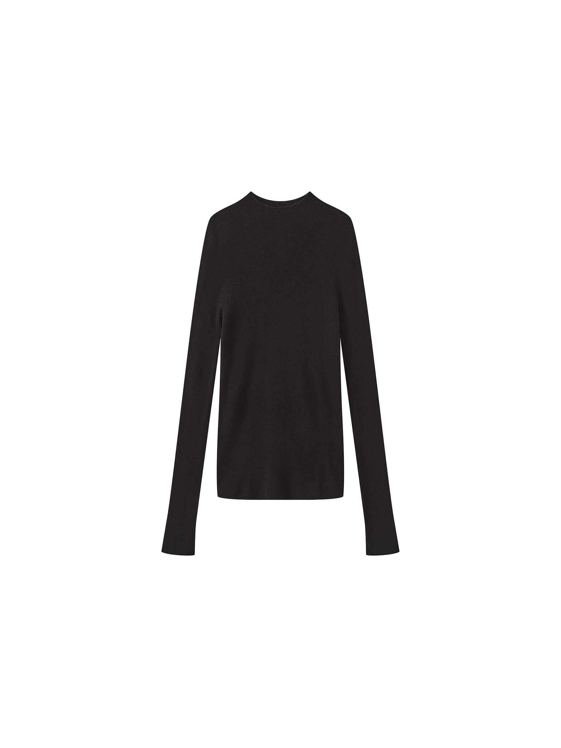 Merino Wool Turtleneck Knitwear Jumper: Black / S