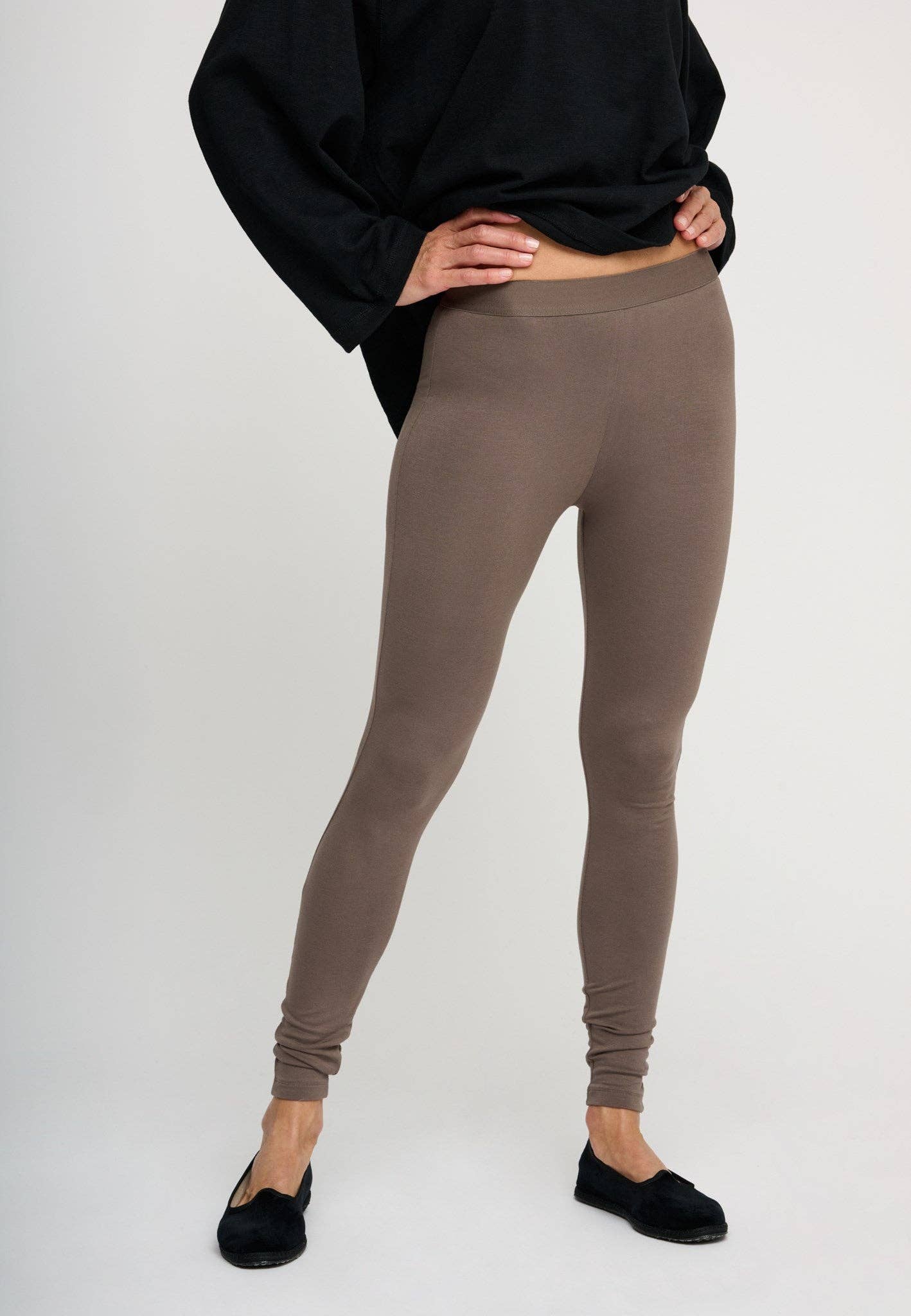 Smooth leggings - dark taupe