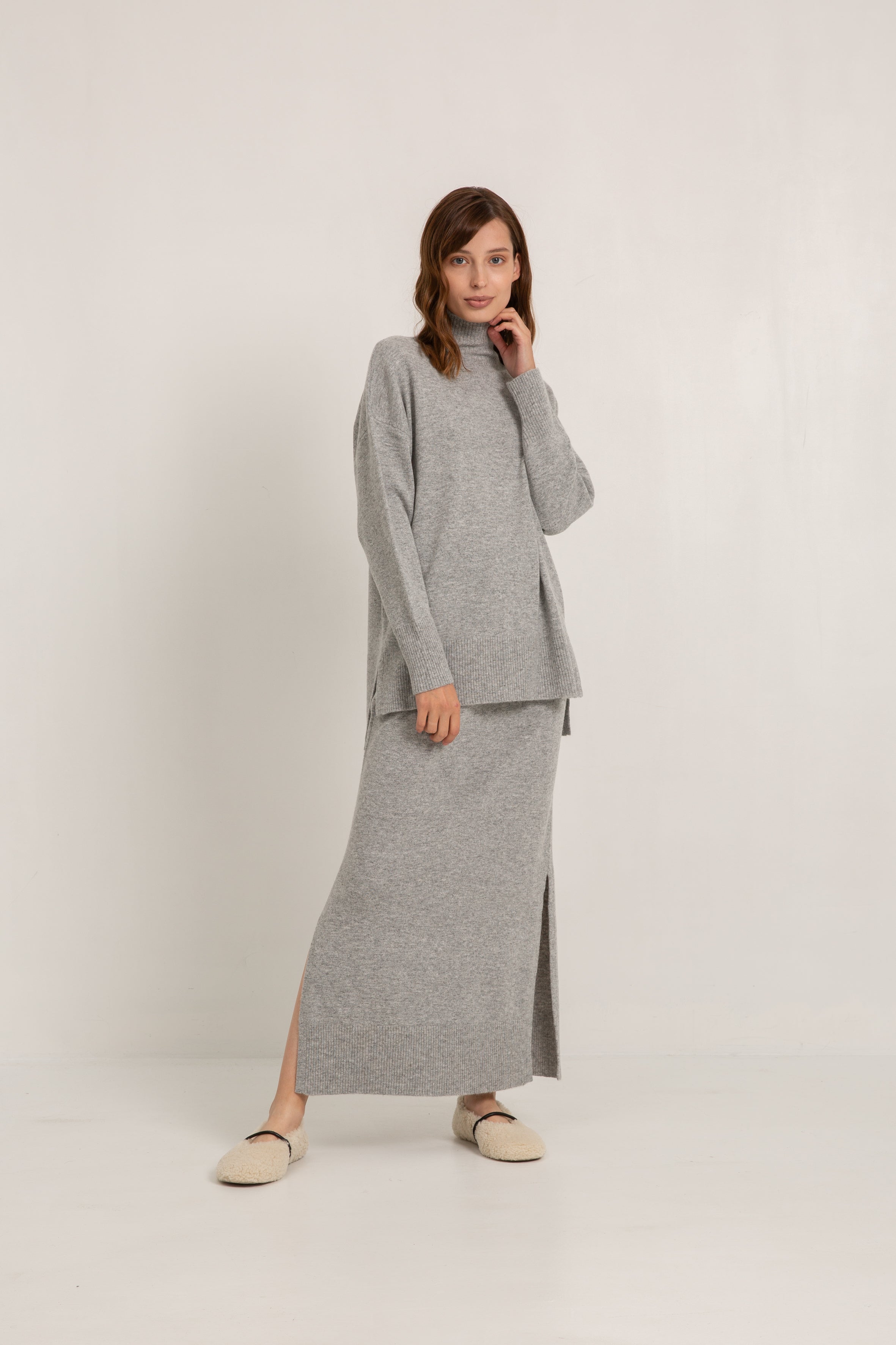 Bar Maxi Skirt Heather